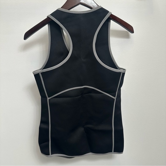 SaunaFX Neoprene Women’s Vest Full Zip Suit Top Black Gray Medium - Picture 2 of 5